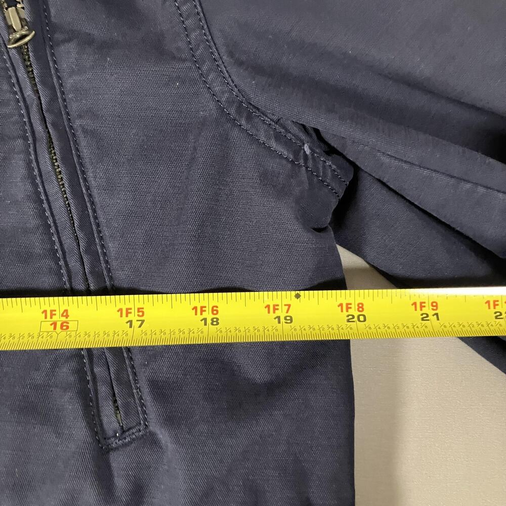 GAP Utility Jacket Womens Large Blue True Indigo Button Up Military Style Cotton - Picture 12 of 16